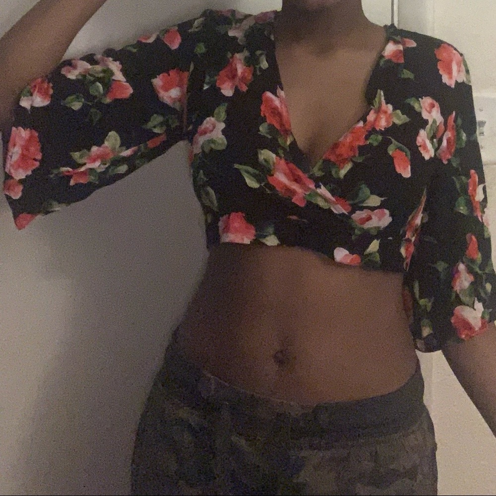 Cute Aesthetic Floral Print Crop Top